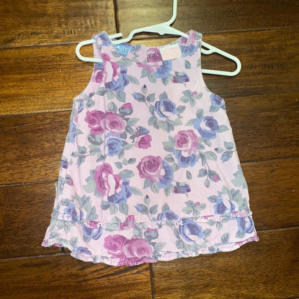 Purple corduroy floral dress